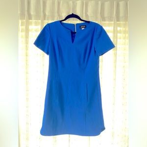 Cobalt blue shift dress with pockets